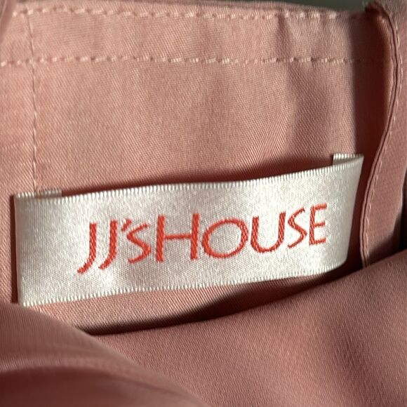 JJ's House Halter Pleated Bridesmaid Maxi Chiffon Gown Dusty Rose Open Back Sz.8 - Picture 8 of 11